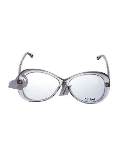 Pre-owned Chloé Oversize Eyeglasses In Transparent