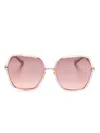 Chloé Chloe Oversized Square-frame Sunglasses In Gold