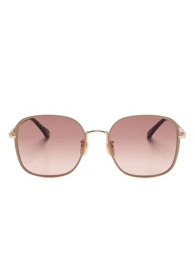 Chloé Oversize-frame Sunglasses In Gold