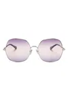 Chloé Oversize-frame Sunglasses In Silver