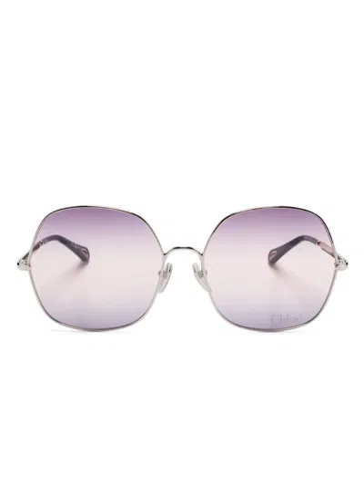 Chloé Oversize-frame Sunglasses In Silver