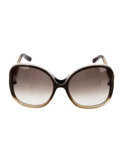 Pre-owned Chloé Oversize Gradient Sunglasses In Black