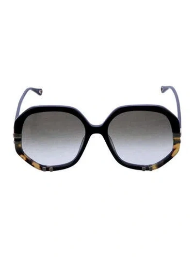 Pre-owned Chloé Oversize Gradient Sunglasses In Black