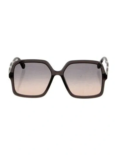 Pre-owned Chloé Oversize Gradient Sunglasses In Black