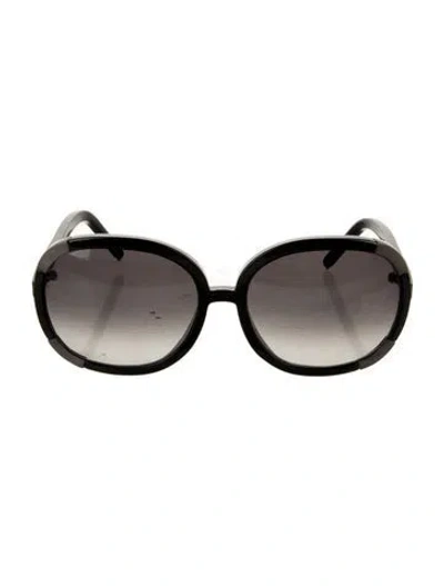 Pre-owned Chloé Oversize Gradient Sunglasses In Black