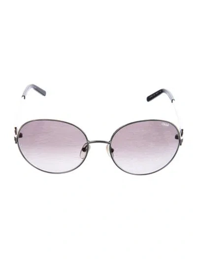 Pre-owned Chloé Oversize Gradient Sunglasses In Black