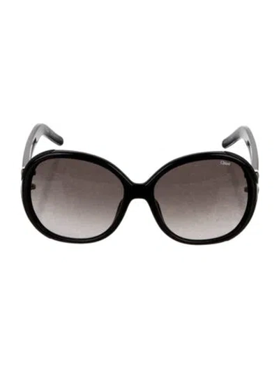 Pre-owned Chloé Oversize Gradient Sunglasses In Black