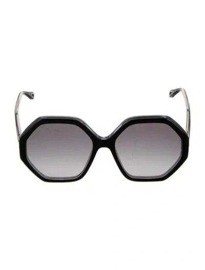 Pre-owned Chloé Oversize Gradient Sunglasses In Black