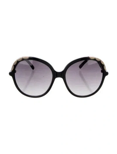 Pre-owned Chloé Oversize Gradient Sunglasses In Black