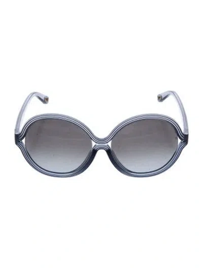 Pre-owned Chloé Oversize Gradient Sunglasses In Blue