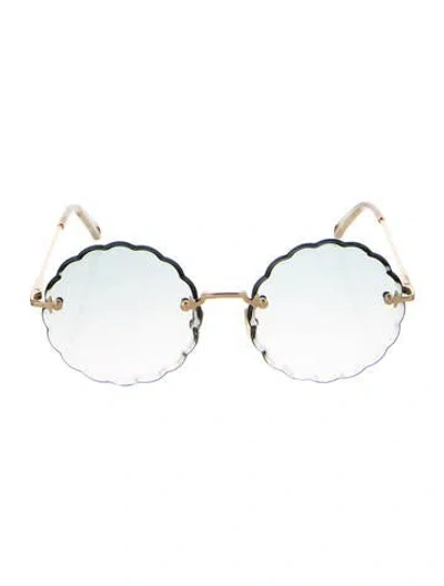 Pre-owned Chloé Oversize Gradient Sunglasses In Blue