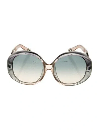 Pre-owned Chloé Oversize Gradient Sunglasses In Blue