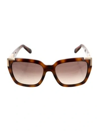 Pre-owned Chloé Oversize Gradient Sunglasses In Brown