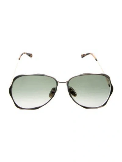 Pre-owned Chloé Oversize Gradient Sunglasses In Brown