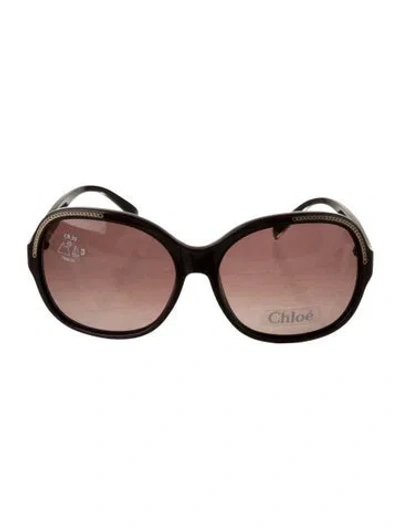 Pre-owned Chloé Oversize Gradient Sunglasses In Brown