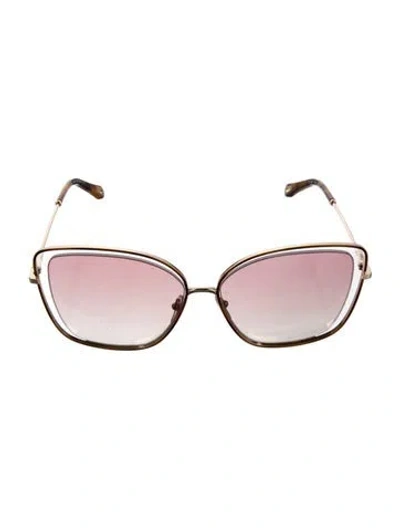 Pre-owned Chloé Oversize Gradient Sunglasses In Brown