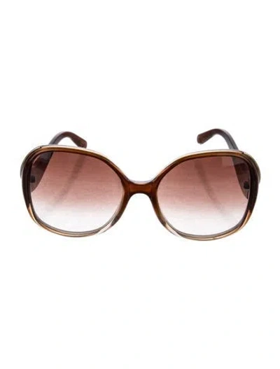 Pre-owned Chloé Oversize Gradient Sunglasses In Brown