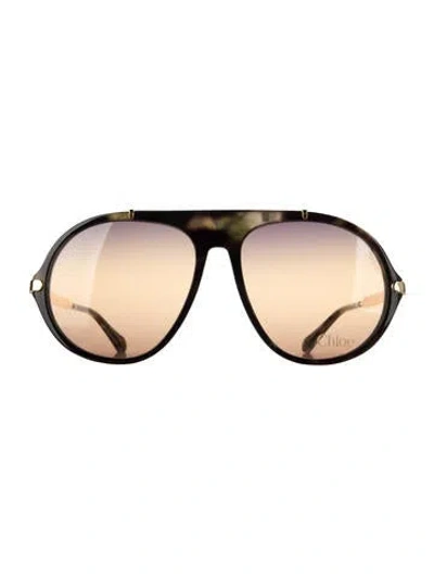 Pre-owned Chloé Oversize Gradient Sunglasses In Brown