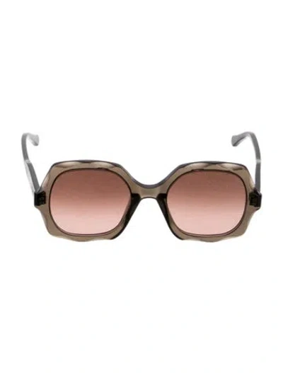 Pre-owned Chloé Oversize Gradient Sunglasses In Brown