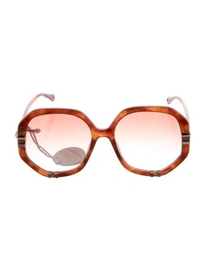 Pre-owned Chloé Oversize Gradient Sunglasses In Brown