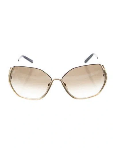 Pre-owned Chloé Oversize Gradient Sunglasses In Gold