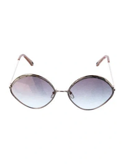 Pre-owned Chloé Oversize Gradient Sunglasses In Gold