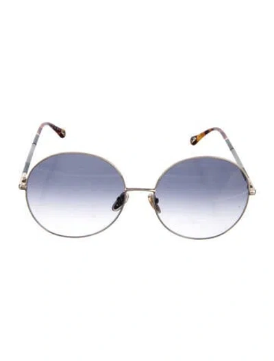 Pre-owned Chloé Oversize Gradient Sunglasses In Gold