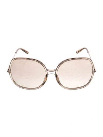 Pre-owned Chloé Oversize Gradient Sunglasses In Gold