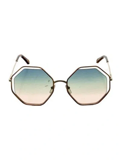 Pre-owned Chloé Oversize Gradient Sunglasses In Gold