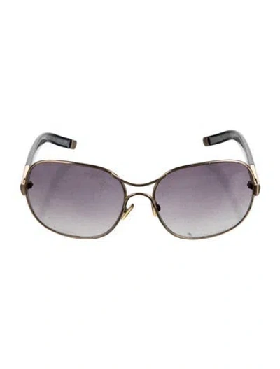 Pre-owned Chloé Oversize Gradient Sunglasses In Gold