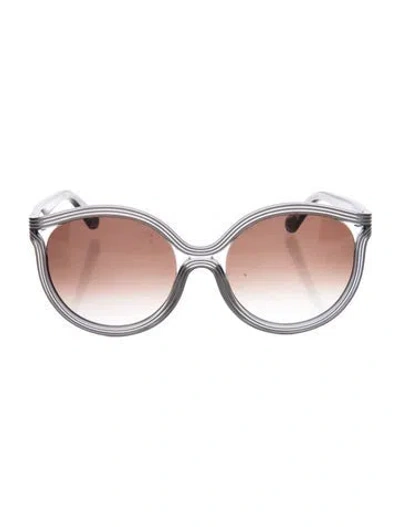 Pre-owned Chloé Oversize Gradient Sunglasses In Gray