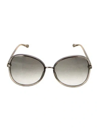 Pre-owned Chloé Oversize Gradient Sunglasses In Gray