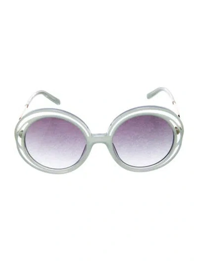 Pre-owned Chloé Oversize Gradient Sunglasses In Green