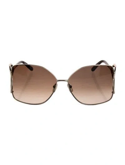 Pre-owned Chloé Oversize Gradient Sunglasses In Green
