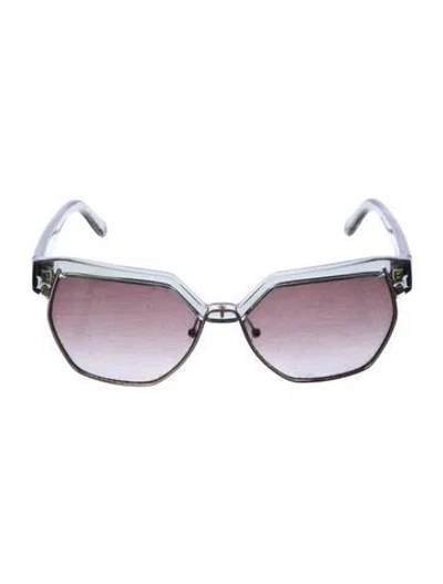 Pre-owned Chloé Oversize Gradient Sunglasses In Grey