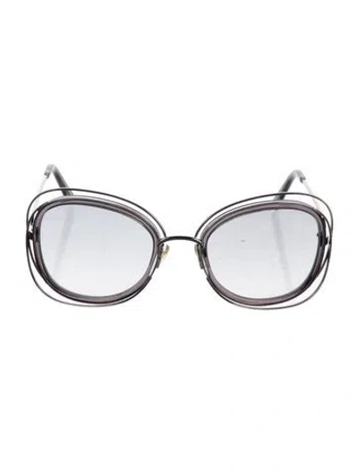 Pre-owned Chloé Oversize Gradient Sunglasses In Grey