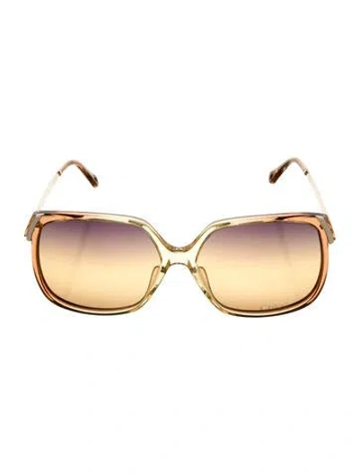 Pre-owned Chloé Oversize Gradient Sunglasses In Neutral