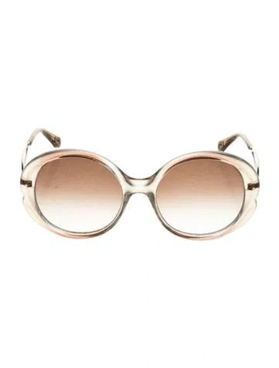 Pre-owned Chloé Oversize Gradient Sunglasses In Neutral