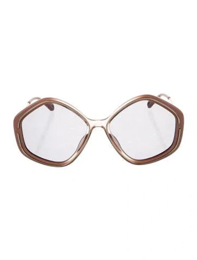 Pre-owned Chloé Oversize Gradient Sunglasses In Neutrals