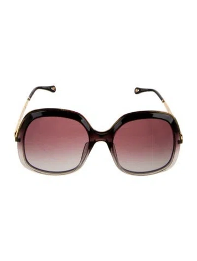 Pre-owned Chloé Oversize Gradient Sunglasses In Purple