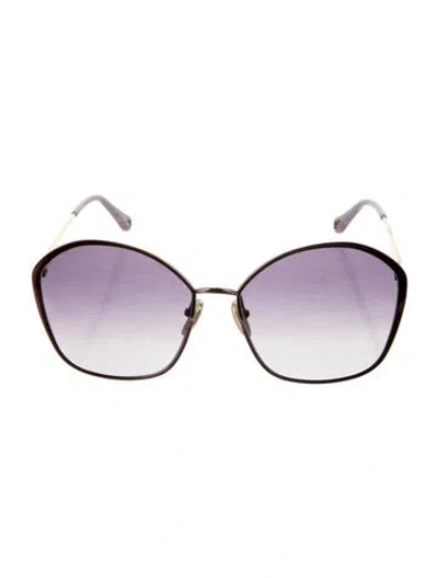 Pre-owned Chloé Oversize Gradient Sunglasses In Purple