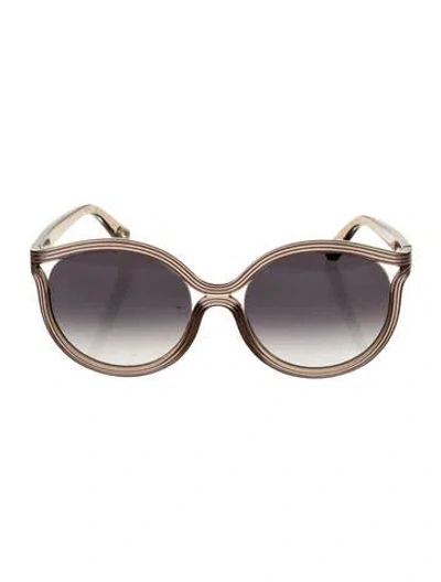 Pre-owned Chloé Oversize Gradient Sunglasses In Purple