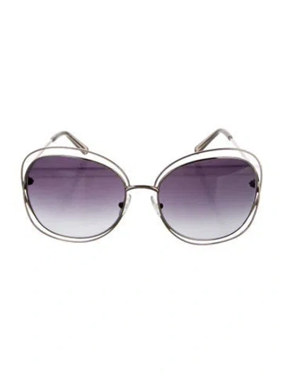 Pre-owned Chloé Oversize Gradient Sunglasses In Silver