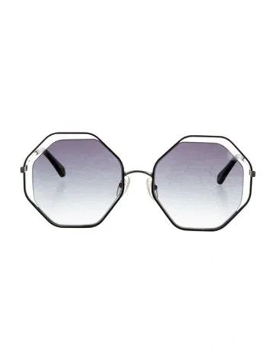 Pre-owned Chloé Oversize Gradient Sunglasses In Silver