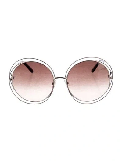 Pre-owned Chloé Oversize Gradient Sunglasses In Silver