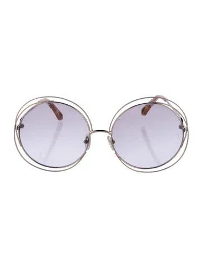 Pre-owned Chloé Oversize Gradient Sunglasses In Silver