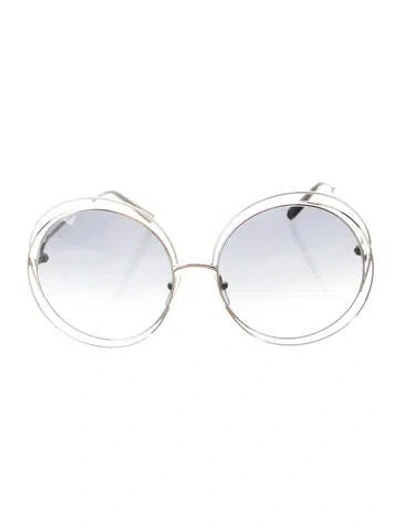 Pre-owned Chloé Oversize Gradient Sunglasses In Silver