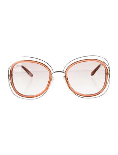 Pre-owned Chloé Oversize Gradient Sunglasses In Silver