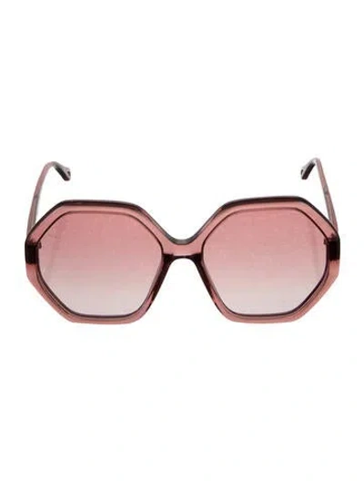 Pre-owned Chloé Oversize Gradient Sunglasses W/ Tags In Pink