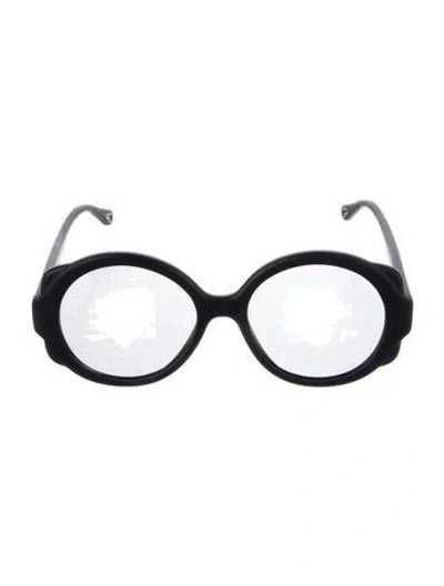 Pre-owned Chloé Oversize Mirrored Sunglasses In Black